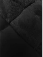 Černá dámská zimní bunda s ozdobnou kožešinou (5M3158-392) Černá dámská zimní bunda s ozdobnou kožešinou (5M3158-392)