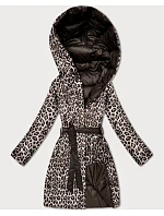 Oboustranná zimní bunda plus size chocolate/panther (M6-6008-103) Oboustranná zimní bunda plus size chocolate/panther (M6-6008-103)