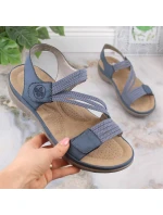 Pohodlné modré sandály Rieker W RKR587
