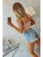 Body bez ramínek tmavě pudrově růžové