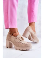 Elegantní boty se zlatým zdobením Světle béžová Harmell