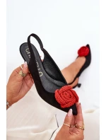 Zamkové elegantní lodičky na jehlovém podpatku CheBello 4666 černé