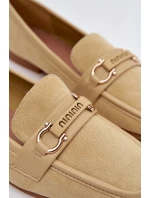 Dámské Mokasyny Loafersy s Ozdobným Prvkem Žluté Evelora