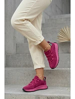 Kožené Semišové Dámské Tenisky Fuchsiová Bemela