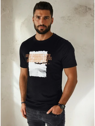 Pánské tričko s potiskem černé FashionStreet RX5489