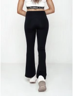 Dámské zvonové kalhoty s vysokým pasem SLIMLINE black FashionStreet UY2147