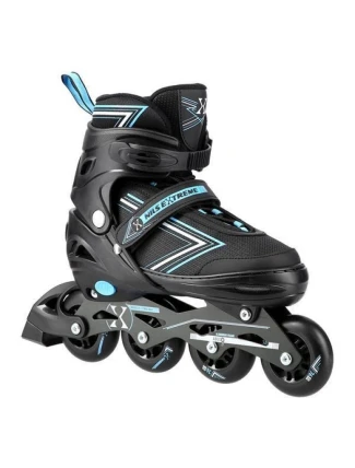 NILS EXTREME NH11912 A 2V1 BRUSLE ČERNÁ/MODRÁ VELIKOST S (31-34) S VYMĚNITELNÝMI HOKEJOVÝMI BRUSLEMI