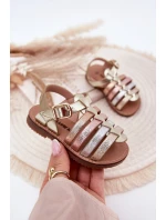Dětské sandály dívčí z eko kůže zlaté Mariana