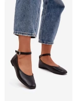 Dámské baleríny s páskem a přezkou Janelor – panterkové