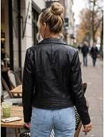 Dámská kožená bunda ve stylu Ramones, černá, FashionStreet TY5723 Dámská kožená bunda ve stylu Ramones, černá, FashionStreet TY5723