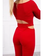 Sada s halenkou top červená