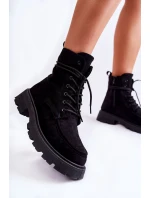 Dámské semišové kozačky zavazované Černá Vanita Dámské semišové kozačky zavazované Černá Vanita