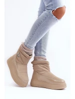 Dámské nazouvací sněhule na platformě Bežová Gattea