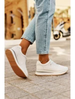 Kožené Dámské Tenisky Na Platformě Big Star RR274A333 Bílé Kožené Dámské Tenisky Na Platformě Big Star RR274A333 Bílé