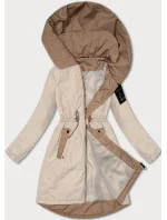 Světle béžová dámská bunda se stahováním v pase S'West (B8352-46)