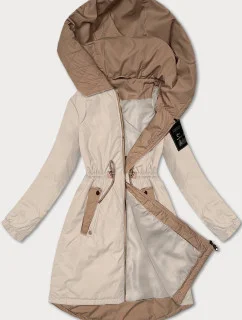 Světle béžová dámská bunda se stahováním v pase S'West (B8352-46)