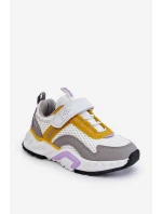 Dětská sportovní obuv se suchým zipem Big Star JJ374257 Bílá a žlutá Dětská sportovní obuv se suchým zipem Big Star JJ374257 Bílá a žlutá