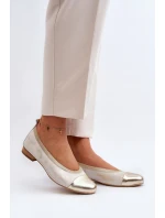 Zazoo 2890 Kožené baleríny Zlaté Ošoupané