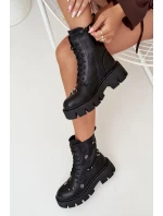 Dámské Pracovní Boty S Ozdobami Zateplené Černé Lunea