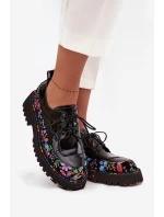 Lakované polobotky z pravé kůže s vzorem Artiker 57C0174 Černé Lakované polobotky z pravé kůže s vzorem Artiker 57C0174 Černé
