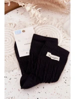 Teplé dámské ponožky s vlnou Černé Teplé dámské ponožky s vlnou Černé