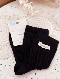 Teplé dámské ponožky s vlnou Černé