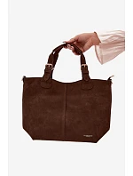 Hnědá kabelka z imitace semiše Clarette