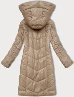 Béžová dámská prošívaná bunda pro přechodné období S'West (B8302-12) Béžová dámská prošívaná bunda pro přechodné období S'West (B8302-12)