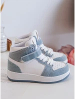 Dětské džínové sportovní boty bílo-modré Milara