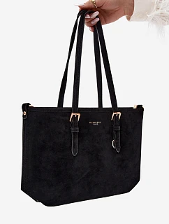 Shopper taška z imitace semiše Černá Araminta