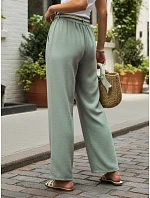 Dámské kalhoty se širokými nohavicemi, zelené, FashionStreet UY3072