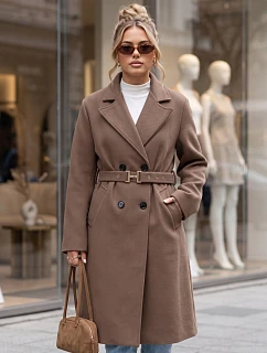 Elegantní dámský dvouřadý kabát s páskem Fango FashionStreet NY0790