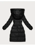 Černá prošívaná zimní bunda s páskem J Style (5M3253-392)