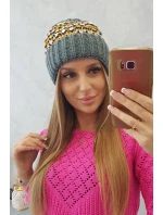 Dámská čepice Iris K348 tmavě šedá+žlutá Dámská čepice Iris K348 tmavě šedá+žlutá