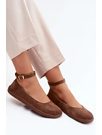 Baleríny Barefoot z přírodního semiše Zazoo 020 Hnědé