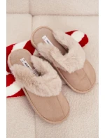 Dámské pantofle s kožíškem – béžové Carisse Dámské pantofle s kožíškem – béžové Carisse