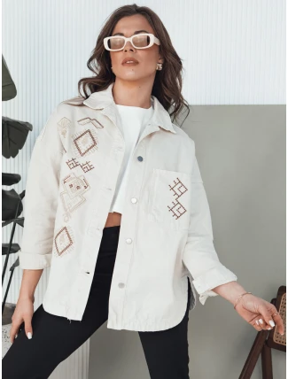 Dámská džínová bunda FILOMENAS béžová FashionStreet TY4313 Dámská džínová bunda FILOMENAS béžová FashionStreet TY4313