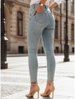 Dámské džínové úzké kalhoty s ozdobou GLAMSKIN modré FashionStreet UY2441