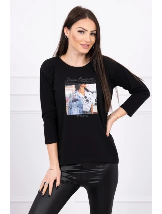 Halenka s potiskem koláží černá Halenka s potiskem koláží černá