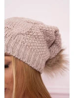 Sandra K210 světle béžová fleecová čepice