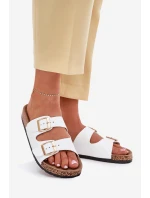 Dámské sandály s přezkami z ekologické kůže bílé Iskira Dámské sandály s přezkami z ekologické kůže bílé Iskira