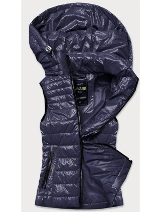 Tmavě modrá prošívaná dámská vesta (6385) Tmavě modrá prošívaná dámská vesta (6385)