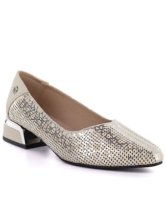 Dámská kožená prolamovaná obuv béžová Vinceza 99201