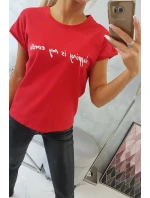 Nakupování je moje kardio červená halenka Nakupování je moje kardio červená halenka