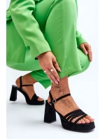 Dámské semišové sandály na platformě Černé Verda