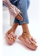 Dámské Žabky S Mašlí a Plyšovým Medvídkem Růžové Katterina Dámské Žabky S Mašlí a Plyšovým Medvídkem Růžové Katterina