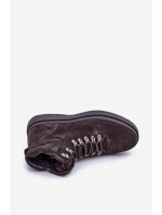 Semišové pánské zateplené kotníkové boty Big Star OO174189 hnědé
