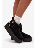 Dámské sněhule na platformě s přezkami černé Maelle