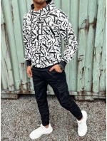 Pánská mikina s kapucí bílá FashionStreet BX5777