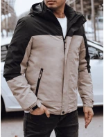 Pánská zimní bunda s kapucí béžová FashionStreet TX4897